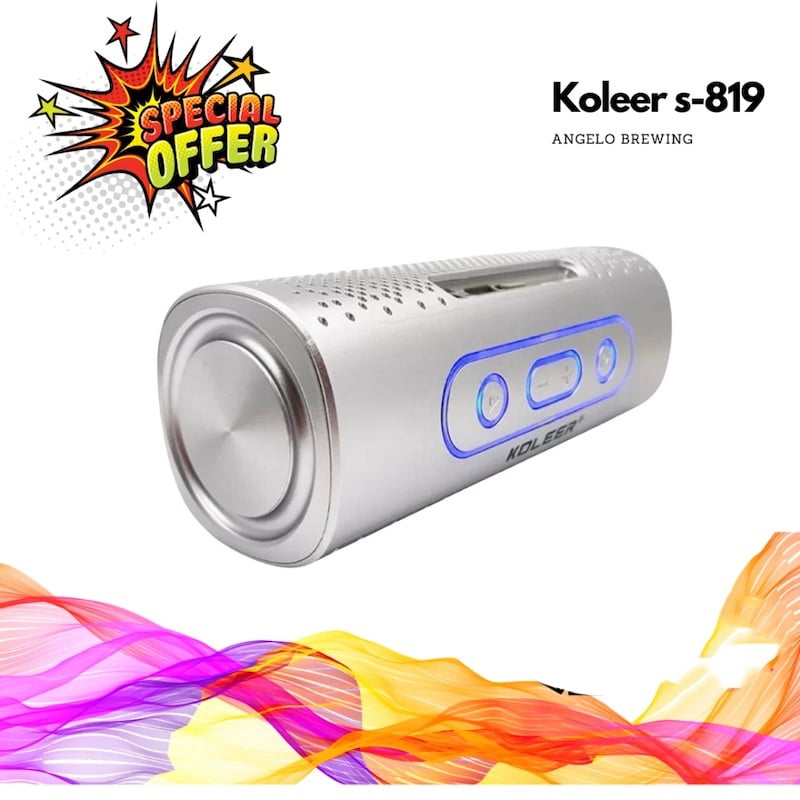Picture of KOLEER S819 Wireless Bluetooth 5.0 Portable Speaker / Rechargeable / Super Bass / LED Light / FM Radio / TF Slot / AUX