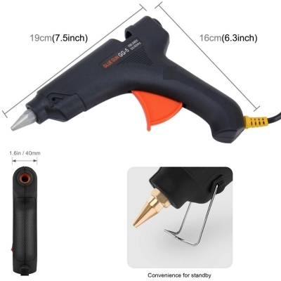 Picture of Combo Pack 100W Hot Melt Glue Gun With 5 Glue Stick, 100 Watt Glue Gun For Diy Art Crafts, Joint RepairMulticolor
