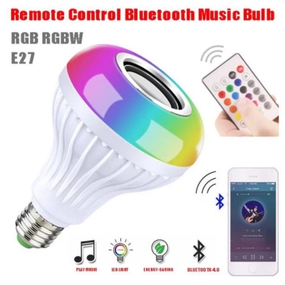 Picture of Raunity Bluetooth Speaker Bulb - Remote Control Color Changing Bulb With Bluetooth Speaker - LED Music BulbMulticolor