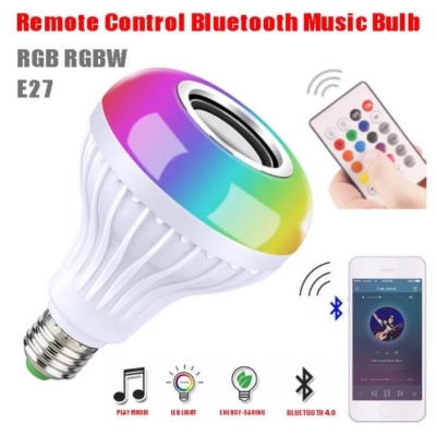 Picture of Raunity Bluetooth Speaker Bulb - Remote Control Color Changing Bulb With Bluetooth Speaker - LED Music BulbMulticolor