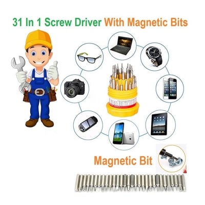 Picture of 31 In 1 ScrewDriver Bit Set With Flexible Shaft Driver Magnetic Bits For electronic, cell phone, tablet repair and modMulticolor