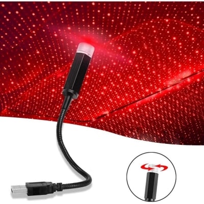 Picture of Roof Projection Light USB Portable Star Night Light Adjustable LED Galaxy Atmosphere Light Interior Ceiling Projector - LightMulticolor