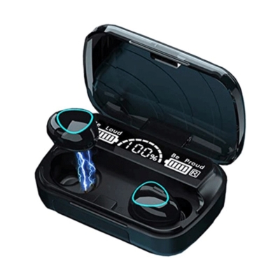 Picture of M10 TWS Earphone 9D Stereo LED Digital Display Touch CVC8.0 Digital Noise Reduction Technology (With 2000mAh Mini Power Bank Charging Box)Black