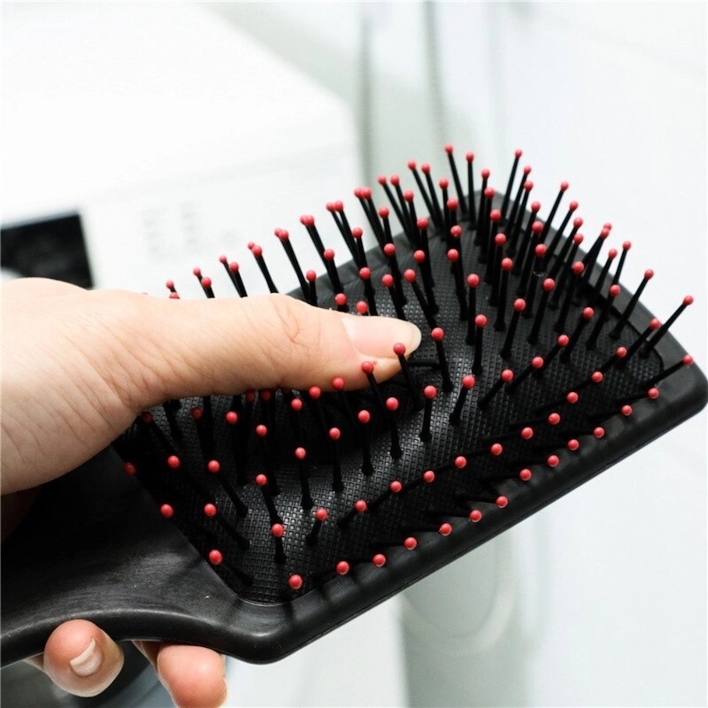 Picture of Large Square Paddle Hair Brush Salon Hair Styling Tools - Black