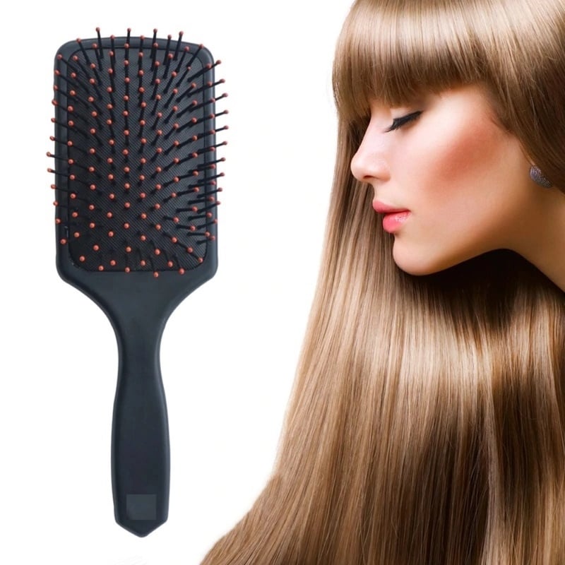 Picture of Large Square Paddle Hair Brush Salon Hair Styling Tools - Black