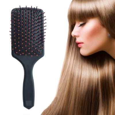 Picture of Large Square Paddle Hair Brush Salon Hair Styling Tools - Black
