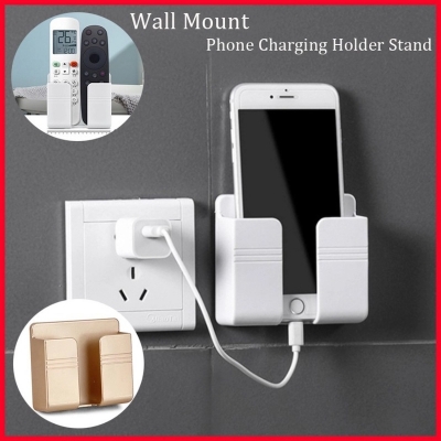 Picture of Wall Phone Holder For Phone Mounted Storage Box Remote Control Storage Organizer Case For Air Conditioner TV Mobile Stand RackMulticolor