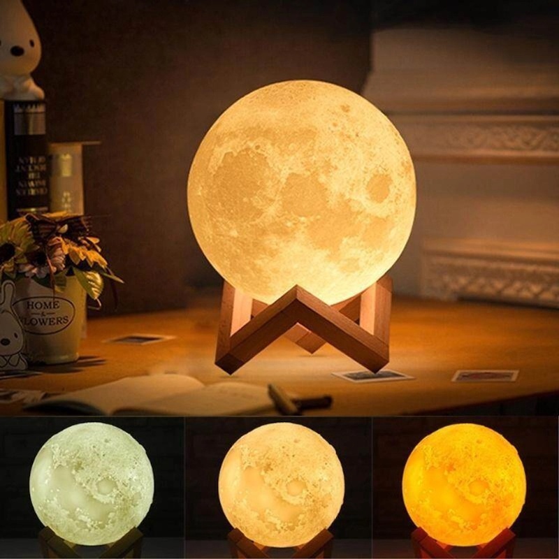 Picture of 3D Moon Lamp 16 Colors Remote & Touch - 15 cmMulticolor