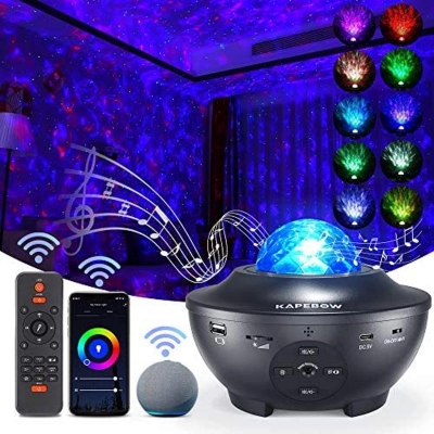 Picture of USB LED Star Night Light Music Starry Water Wave LED Light Projector Bluetooth Sound Activated Projector Decoration Light ProjectorMulticolor
