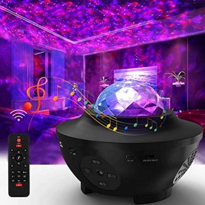 Picture of USB LED Star Night Light Music Starry Water Wave LED Light Projector Bluetooth Sound Activated Projector Decoration Light ProjectorMulticolor