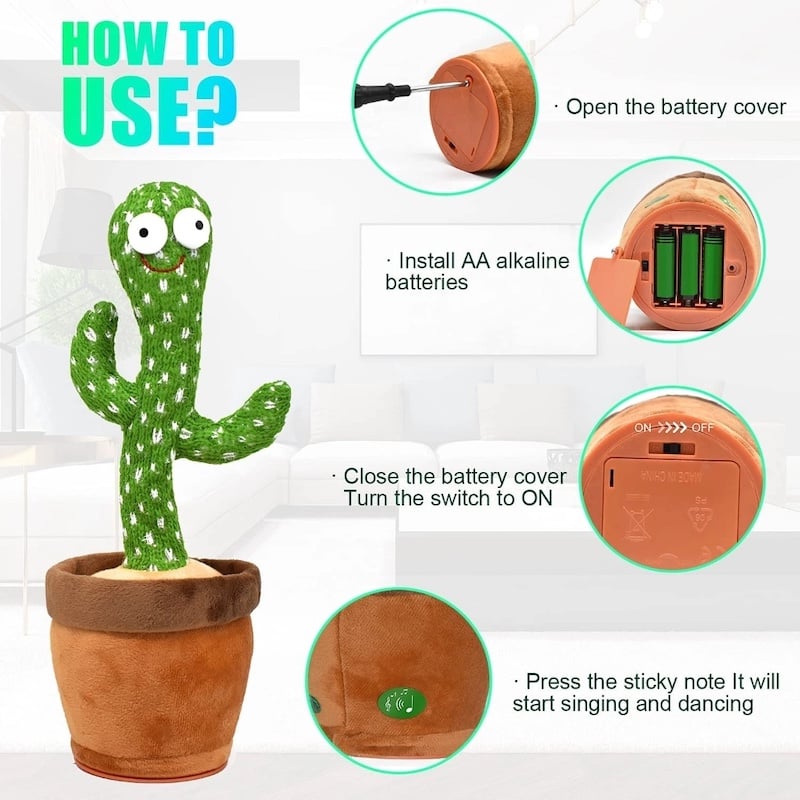 Picture of Dancing Cactus Plush Talking, Singing & Lighting ToyMulticolor