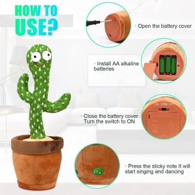 Picture of Dancing Cactus Plush Talking, Singing & Lighting ToyMulticolor