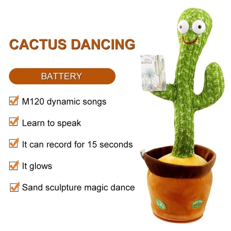 Picture of Dancing Cactus Plush Talking, Singing & Lighting ToyMulticolor