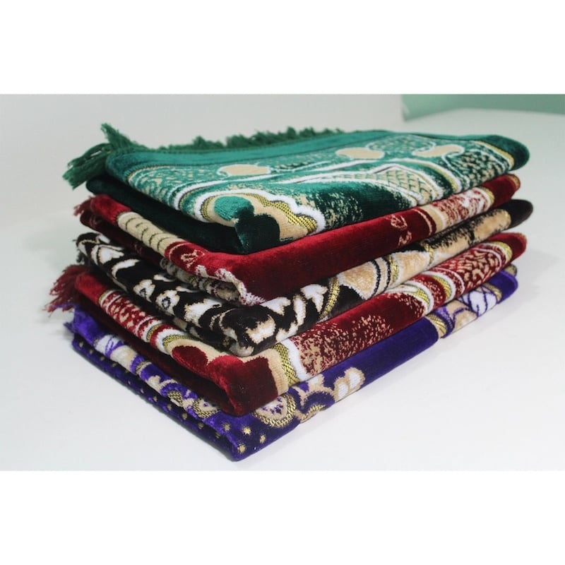 Picture of 2 Pcs Turkey Jaynamaz Made Soft Velvet Prayer Mat, Rug