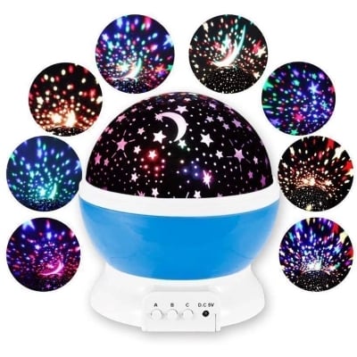 Picture of Star Master I iFlashDeal Moon Lamp 360° Rotating Starry Sky Light LED Table Lamp Sky Projector Night Lamp Light for Children Room Decor Gifts FestivalMulticolor