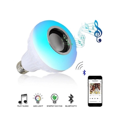 Picture of Bluetooth Speaker Bulb - Remote Control Color Changing Bulb With Bluetooth Speaker - LED Music Bulb