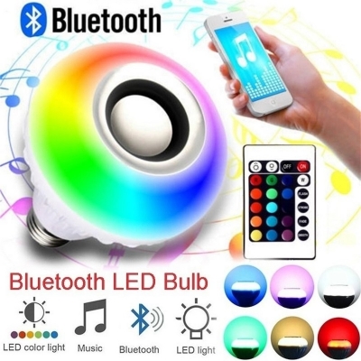 Picture of Bluetooth Speaker Bulb - Remote Control Color Changing Bulb With Bluetooth Speaker - LED Music Bulb