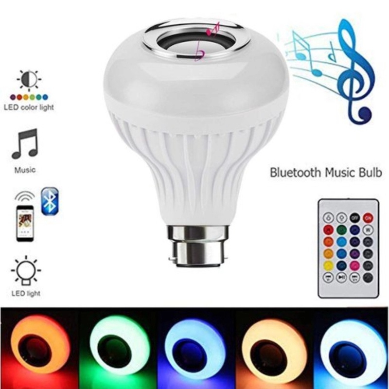 Picture of Bluetooth Speaker Bulb - Remote Control Color Changing Bulb With Bluetooth Speaker - LED Music Bulb