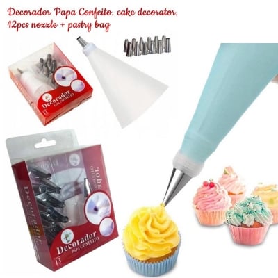 Picture of Stainless Steel 12 Pieces Cake Decoration Tools - SilverMulticolor