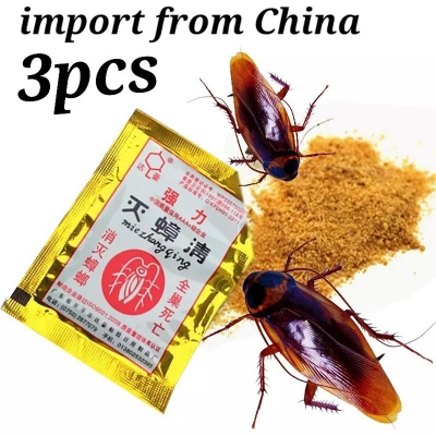 Picture of Cockroach Killing Bait Powder Repellent Insecticide Cockroaches Killer 3 pcs set Yellow 