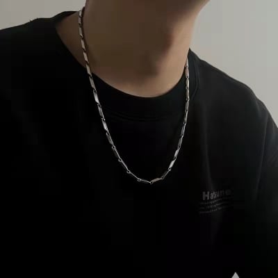 Picture of Titanium Stainless Steel Chain For Men Silver Adjustable