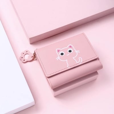 Picture of Women Wallet Fashion Cute Cat Money Bag Pink 