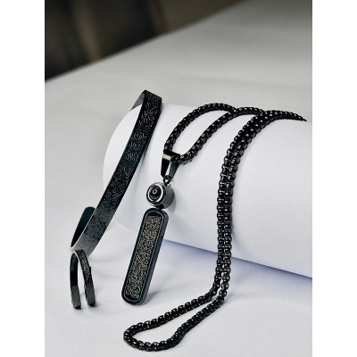 Picture of Luxury Stainless Steel Islamic 3PCS Set for Men  
