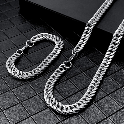 Picture of Stainless Steel Silver Chain Necklace For Men  