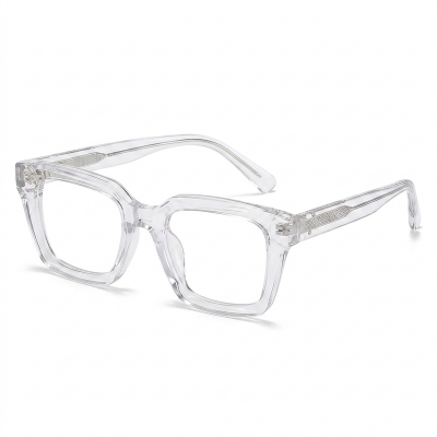 Picture of Hipster Style Clear Acetate Eyeglasses for  Women White 