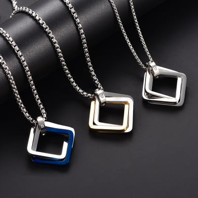 Picture of New Pendant Necklace For Men Stainless Steel Chain Necklace For Men  