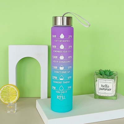 Picture of 300 ml Hight Quality Sports Water Bottle Motivational Portable Water bottle for Outdoor Sport Fitness  