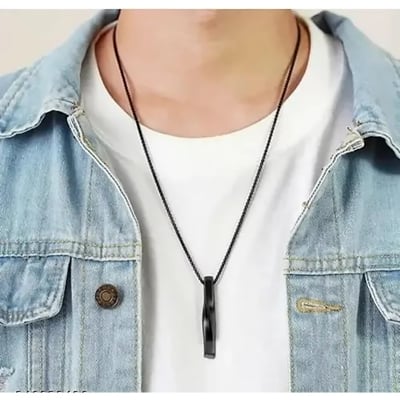 Picture of Collier Neck Chain for Men & Boys - Stainless Steel - Long Necklace - Pendant - Locket - Accessories for Everyday Wear Black 