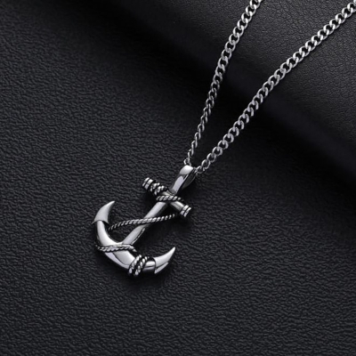 Picture of Stylish Addition - Fashion New Pendant Necklace Men Punk Trendy Simple Stainless Steel Chain Jewellery Gift - Modern - Choice Expression Silver 