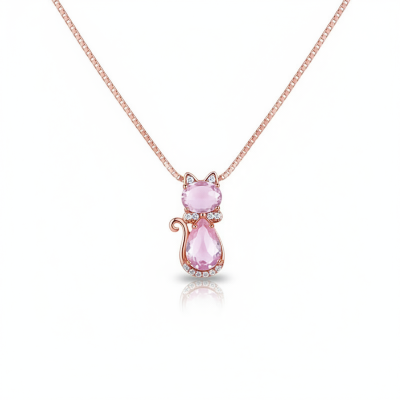 Picture of New Fashionable Chain  Cat Shape Necklaces For Women Gold 