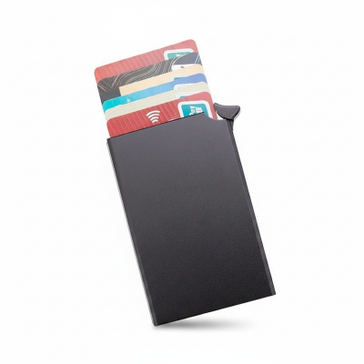 Picture of Card holder Wallet for Men and Women Credic Card Holder RFID Blocking Mini Metal Case  