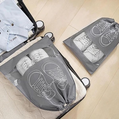 Picture of New Waterproof Shoe Storage Bags with Drawstring - Transparent Travel Shoe Organizing Pouches  