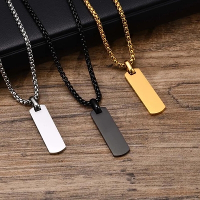 Picture of Stylish Addition - Fashion New Pendant Necklace Men Punk Trendy Simple Stainless Steel Chain Jewellery Gift - Modern - Choice Expression  