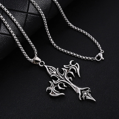 Picture of Anchor Chain Pendants Necklace rendy Simple Stainless Steel Chain Jewellery Gift - Modern - Choice Expression Silver 