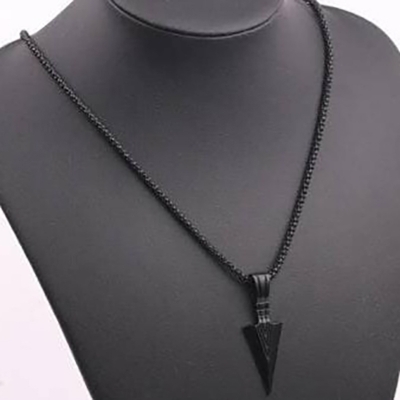 Picture of Arrow Rocking Pendant for Men and Boys Silver Plated Alloy Chain  
