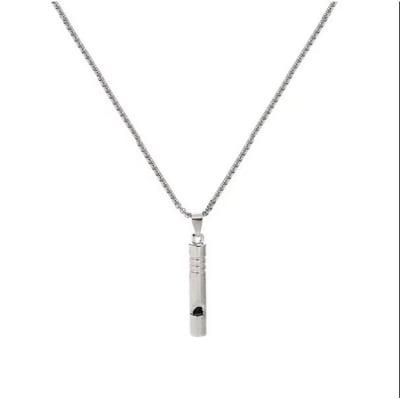 Picture of Blow Whistle Necklace Stainless Steel Silver Color Metal Chain for Men Silver 
