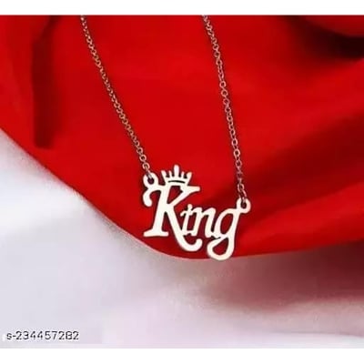 Picture of Fashion King New Pendant Necklace Men Punk Trendy Simple Stainless Steel Chain for Men Silver 