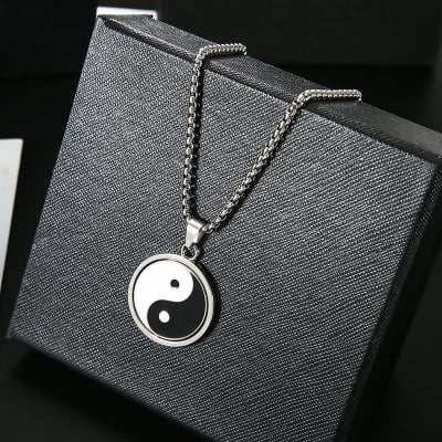 Picture of Stainless Steel Yin Yang Men's Chain Black 
