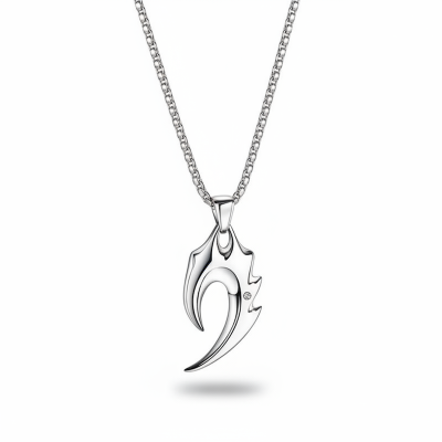 Picture of Arrowhead Pendant Men Necklace Vintage Alloy Chain Spearpoint Necklace Fashion Accessories Silver 