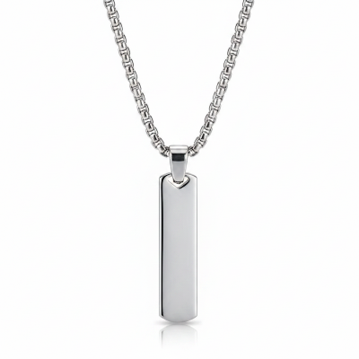 Picture of Trendy Simple Stainless Steel Silver Cross Pendant Chain  Necklace For Men Silver 
