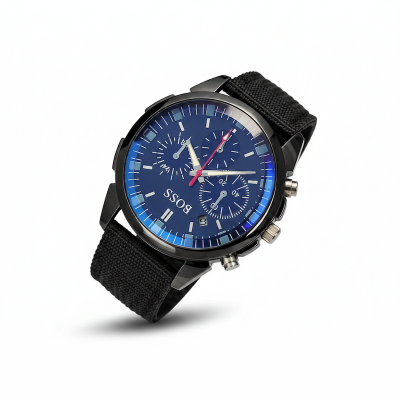 Picture of Fashionable Nylon Denim Belt and Stylish Watch for Men  