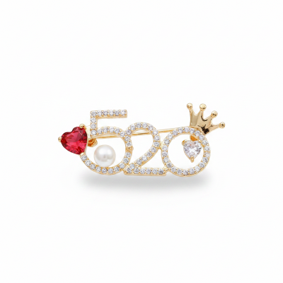 Picture of 520 Brooch Hijab Safety Pin for Girls and Women's\ Gold 