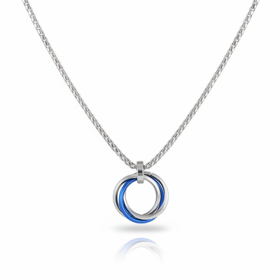 Picture of Pendant Necklace For Men Women Stainless Steel Chain Necklace Silver 