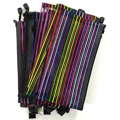 Picture of 2 pcs Pencil and Pen Net Bag Multiclour Multicolor 