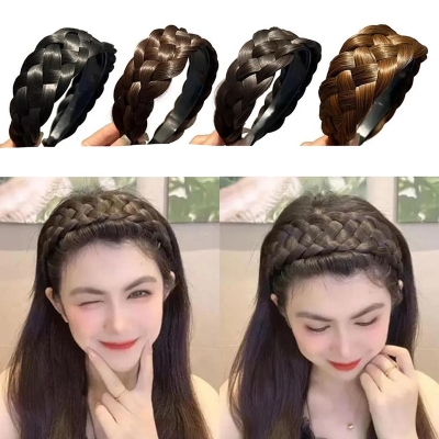 Picture of Large Braid Headband Non-Slip Hair Hoop Headdress Fashion Female Hairstyle Hairband For Girls Hair Accessories Headwear-মেয়েদের বিনুনি হেয়ারব্যান্ড  Int: One size