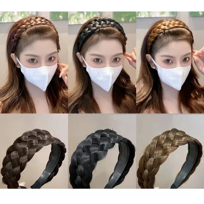 Picture of Women Braid Wig Headband Non-Slip Hair Hoop Headdress Fashion Female Hairstyle Hairband For Girls Hair accessories -মহিলাদের জন্য বিনুনি হেডব্যান্ড হেয়ারব্যান্ড  Int: One size